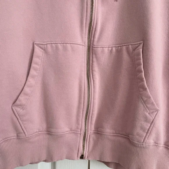 AEO Oversized Full Zip Hoodie Sweatshirt Blush Pink XS/Small - Picture 4 of 13